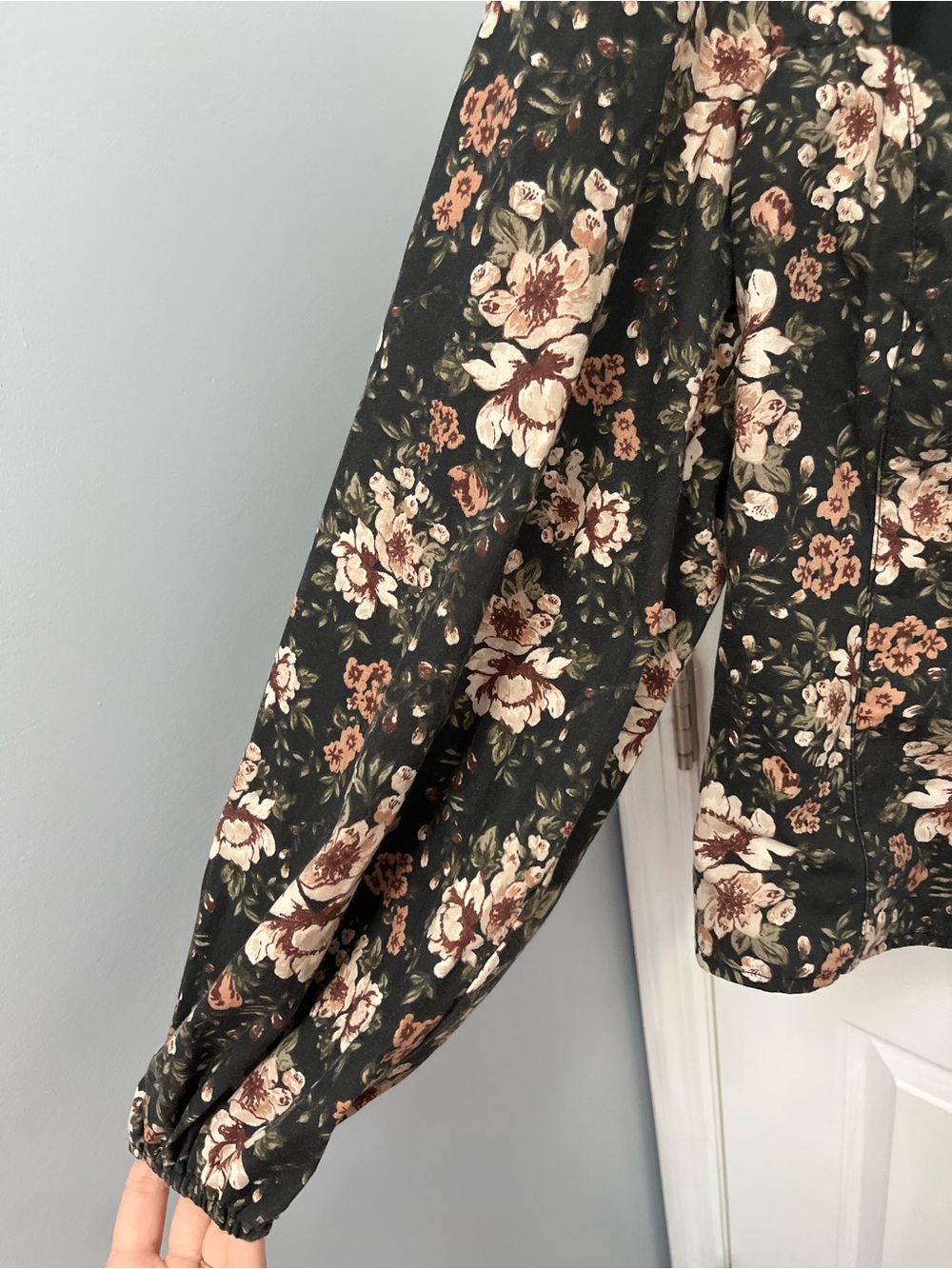 Abercrombie & Fitch Square Neck Blouse M Floral Balloon Sleeve Smock Feminine - Picture 5 of 15